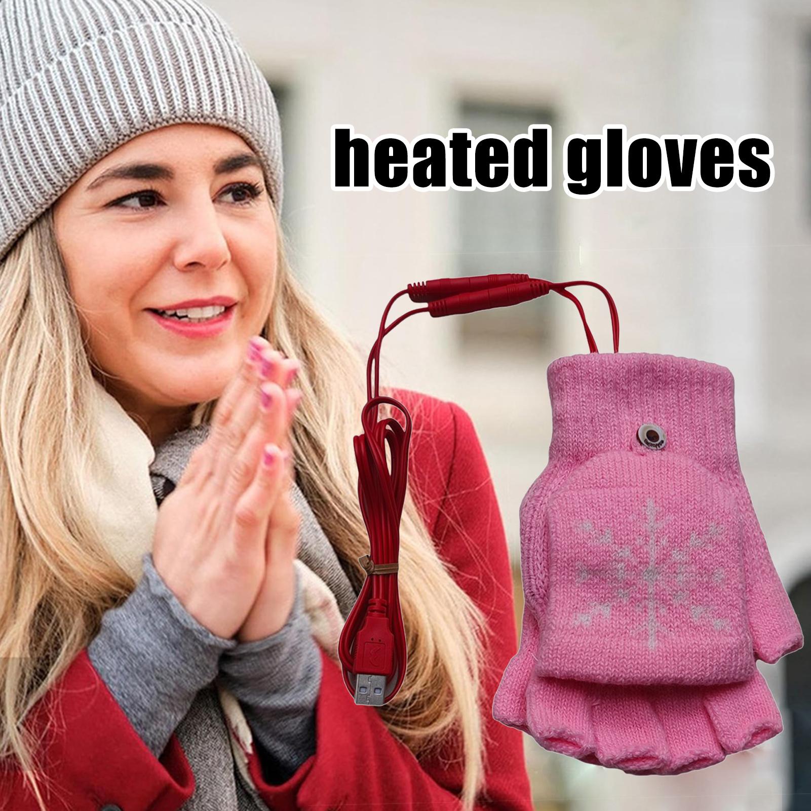 Cycling Gear Cold Weather - قفازات ساخنة بدون أصابع USB قفازات